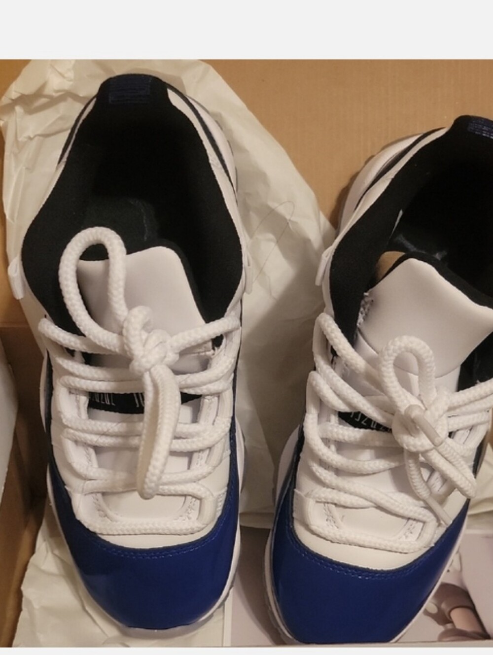 Jordan Low-Top Sneakers in White, Blue & Black